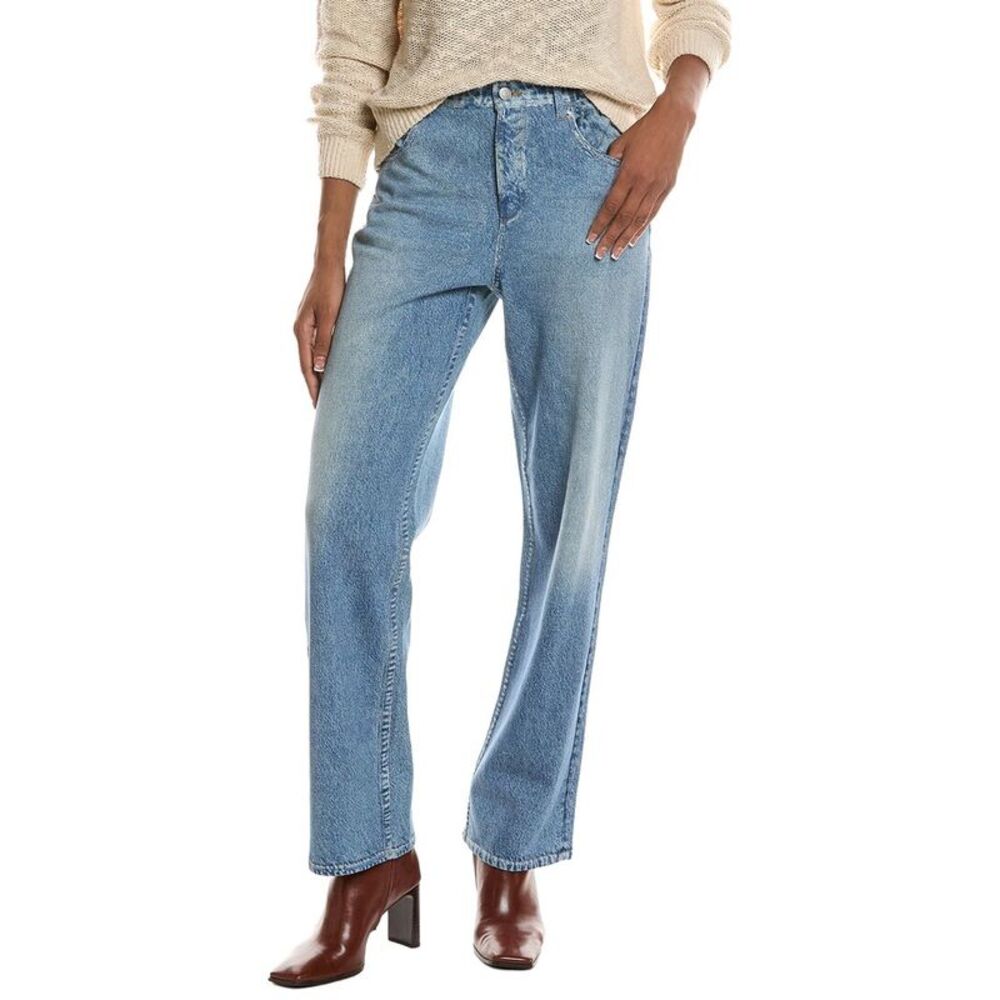 7 For All Mankind Womens  Luxweave Straight Denim Print Pant, Blue